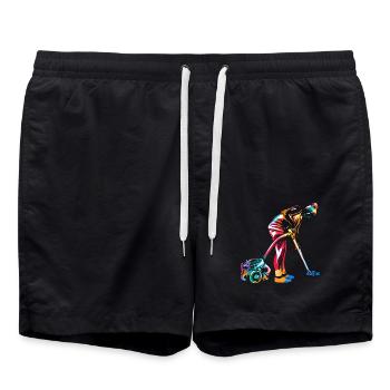 Fleißige Haushälterin Putzprofi - Badeshorts - Schwarz - Vorne - AI Model Male 185 light (185cm)
