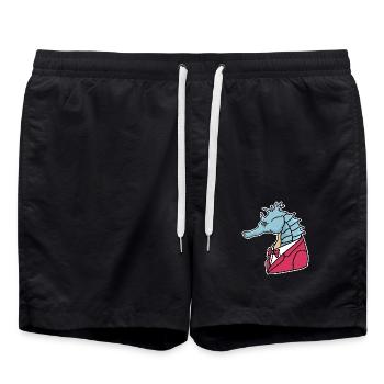Distinguiertes Seepferdchen Smoking - Badeshorts - Schwarz - Vorne - AI Model Male 185 light (185cm)