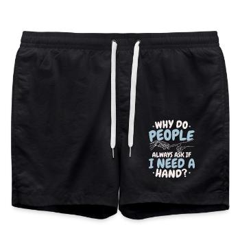 Warum fragen die Leute immer, ob ich eine Handampu - Badeshorts - Schwarz - Vorne - AI Model Male 185 light (185cm)