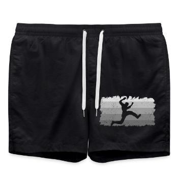 Vintage Parkourläufer Freerunning Parkour Läufer - Badeshorts - Schwarz - Vorne - AI Model Male 185 light (185cm)