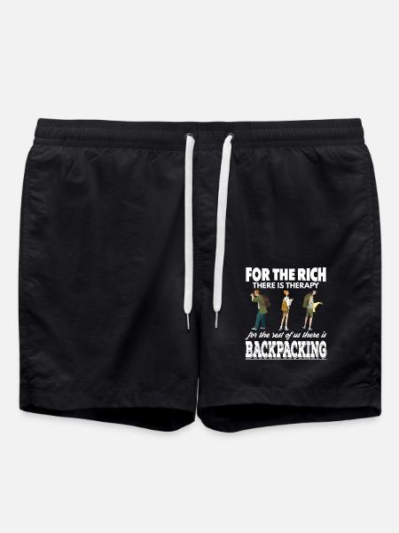 Reiche haben Therapie Wir sind Backpacker - Badeshorts - Schwarz