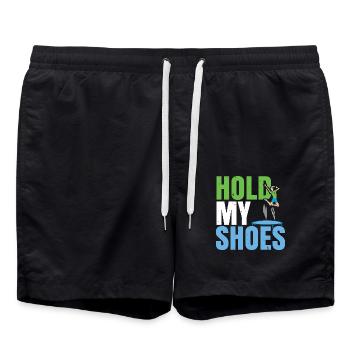 Halt meine Schuhe Trampolin Trampolin Trampolinspr - Badeshorts - Schwarz - Vorne - AI Model Male 185 light (185cm)