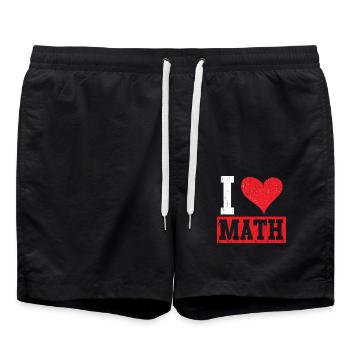 Ich Liebe Mathe Herz Mathematik - Badeshorts - Schwarz - Vorne - AI Model Male 185 light (185cm)