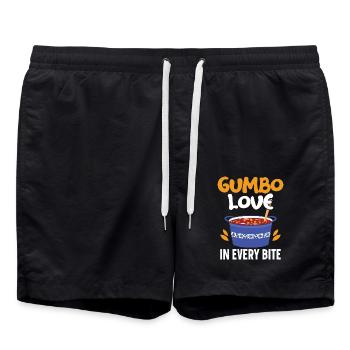 Gumbo-Liebhaber Foodie Louisiana Essen Cajun-Küche - Badeshorts - Schwarz - Vorne - AI Model Male 185 light (185cm)