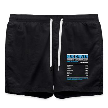 Student Delivery Specialist Schulbusfahrer - Badeshorts - Schwarz - Vorne - AI Model Male 185 light (185cm)