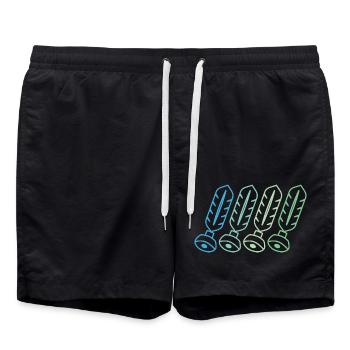 Indiaca Shuttlecock Peteca mit Indiaca Spieler - Badeshorts - Schwarz - Vorne - AI Model Male 185 light (185cm)