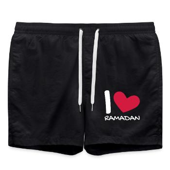 Ich liebe Ramadan Geschenk Herz - Badeshorts - Schwarz - Vorne - AI Model Male 185 light (185cm)