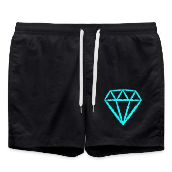 Diamant Symbol - Badeshorts - Schwarz - Vorne - AI Model Male 185 light (185cm)