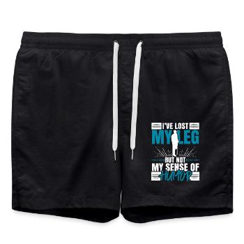 Ich habe mein Bein verloren, aber nie meinen Sinn - Badeshorts - Schwarz - Vorne - AI Model Male 185 light (185cm)