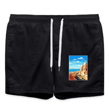Cádiz Spanien Vintage Reiseposter WPA Souvenir - Badeshorts - Schwarz - Vorne - AI Model Male 185 light (185cm)