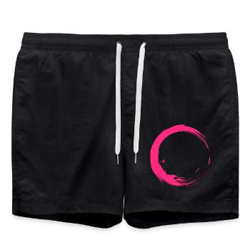 Kreis Design Bürste Pink Rosa Neu - Badeshorts - Schwarz - Vorne - AI Model Male 185 light (185cm)