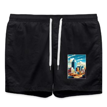 Tucson Arizona Vintage Reiseposter WPA Souvenir - Badeshorts - Schwarz - Vorne - AI Model Male 185 light (185cm)