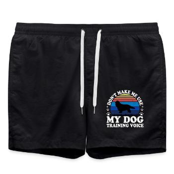 Cavalier Hundeliebhaber Silhouette Vintage Sonnenuntergang - Badeshorts - Schwarz - Vorne - AI Model Male 185 light (185cm)