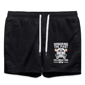 Honoring the past celebrating now Dia De Muertos - Badeshorts - Schwarz - Vorne - AI Model Male 185 light (185cm)