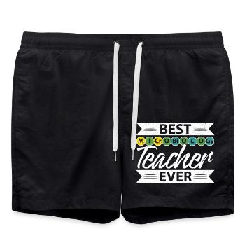Beste Lehrerin aller Zeiten Biologe Wissenschaft B - Badeshorts - Schwarz - Vorne - AI Model Male 185 light (185cm)