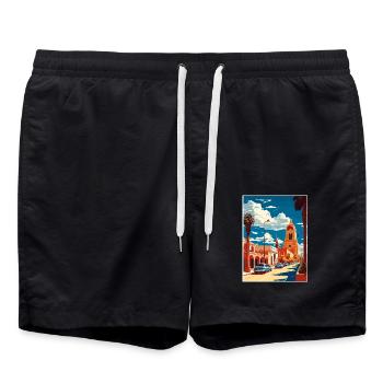 Guadalajara Dekoration Vintage Reiseposter WPA - Badeshorts - Schwarz - Vorne - AI Model Male 185 light (185cm)