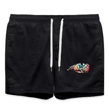 Knusprige Backkunst Bäckerhandwerk - Badeshorts - Schwarz - Vorne - AI Model Male 185 light (185cm)
