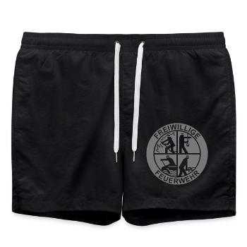 FFW Logo einfarbig (für Reflexdruck) - Badeshorts - Schwarz - Vorne - AI Model Male 185 light (185cm)