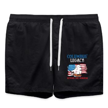 Kolumbus' Vermächtnis: Jenseits des Horizonts Kolu - Badeshorts - Schwarz - Vorne - AI Model Male 185 light (185cm)