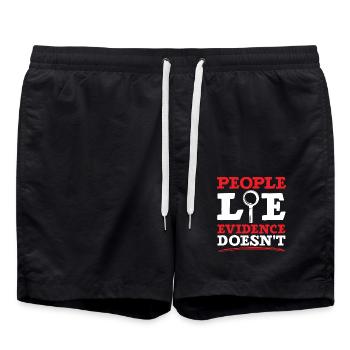 Menschen lügen Beweise nicht Forensische Wissensch - Badeshorts - Schwarz - Vorne - AI Model Male 185 light (185cm)