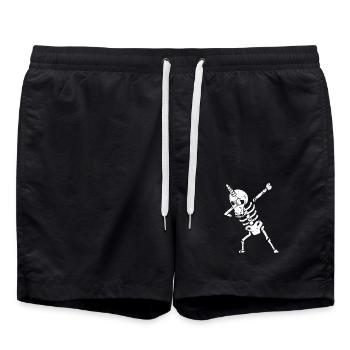 Dabbing Skelett Einhorn - Badeshorts - Schwarz - Vorne - AI Model Male 185 light (185cm)
