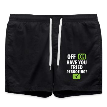 Off On Have You Tried Rebooting? Tech Support - Badeshorts - Schwarz - Vorne - AI Model Male 185 light (185cm)