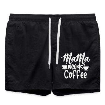 Mama needs coffee 2 - Badeshorts - Schwarz - Vorne - AI Model Male 185 light (185cm)