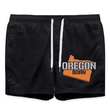 Oregon Geboren USA Staat Amerika Reisen Oregonian - Badeshorts - Schwarz - Vorne - AI Model Male 185 light (185cm)