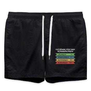 Ich spare für den Führerschein - Badeshorts - Schwarz - Vorne - AI Model Male 185 light (185cm)