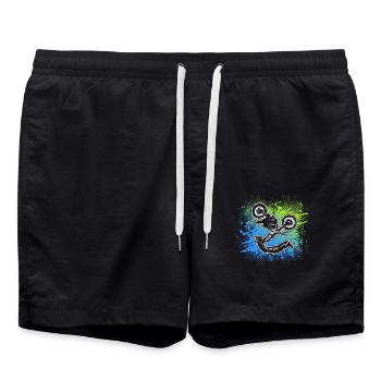 Motocross Motorrad Jungen Dirt Biker Kinder - Badeshorts - Schwarz - Vorne - AI Model Male 185 light (185cm)