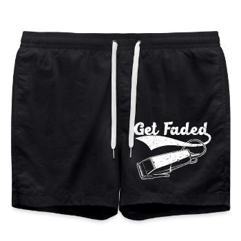 Get Faded Barbershop Haarschneiden Frisur Barbier - Badeshorts - Schwarz - Vorne - AI Model Male 185 light (185cm)