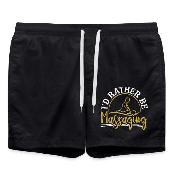 Ich würde lieber massieren Therapeutin Massage The - Badeshorts - Schwarz - Vorne - AI Model Male 185 light (185cm)