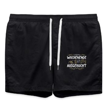 Leseratte Bücherwurm Bücher Lesen Spruch - Badeshorts - Schwarz - Vorne - AI Model Male 185 light (185cm)