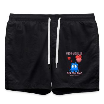 hab dich lieb mami - Badeshorts - Schwarz - Vorne - AI Model Male 185 light (185cm)