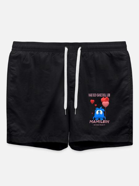 hab dich lieb mami - Badeshorts - Schwarz