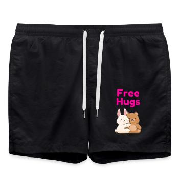 Free Hugs - Badeshorts - Schwarz - Vorne - AI Model Male 185 light (185cm)