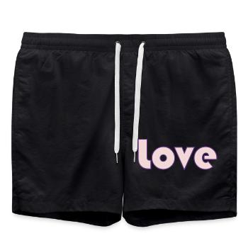 PAAR. ICH HABE GERADE GEHEIRATET. Junggesellinnenabschied. HEILIGER VALENTINSTAG. MARIES - Badeshorts - Schwarz - Vorne - AI Model Male 185 light (185cm)