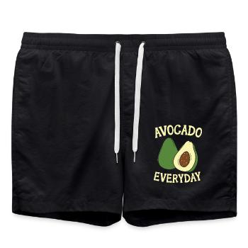Avocado Jeden Tag Avocado-Liebhaber Guac Guacamole - Badeshorts - Schwarz - Vorne - AI Model Male 185 light (185cm)