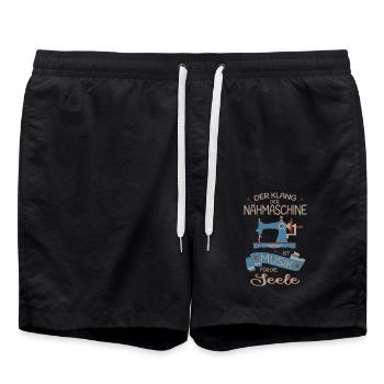 Näherin Nähen Nähmaschine - Badeshorts - Schwarz - Vorne - AI Model Male 185 light (185cm)
