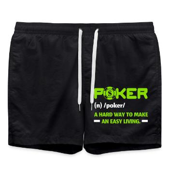 Poker Ein harter Weg, seinen Lebensunterhalt zu ve - Badeshorts - Schwarz - Vorne - AI Model Male 185 light (185cm)