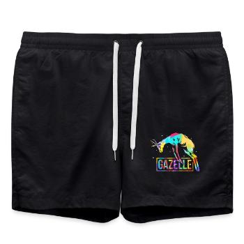 Zierliche Gazelle Steppenläufer - Badeshorts - Schwarz - Vorne - AI Model Male 185 light (185cm)