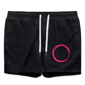 Kreis Symbol Design Rosa - Badeshorts - Schwarz - Vorne - AI Model Male 185 light (185cm)