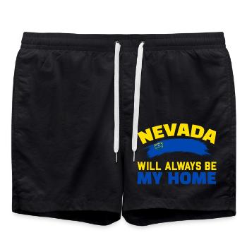 Nevada wird immer meine Heimat sein USA Amerika Ne - Badeshorts - Schwarz - Vorne - AI Model Male 185 light (185cm)