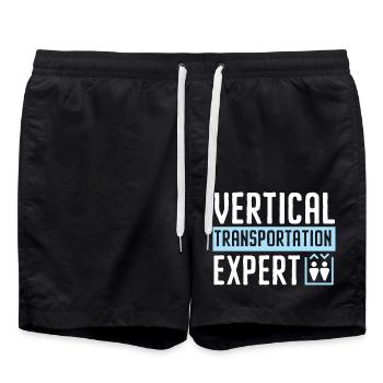 Vertikaler Transportexperte Es ist ein Auf und Ab - Badeshorts - Schwarz - Vorne - AI Model Male 185 light (185cm)