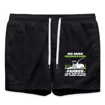 Mähdrescher Vintage - Farmer Bauer - Badeshorts - Schwarz - Vorne - AI Model Male 185 light (185cm)