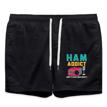Ham Addict Radio Operator Übertragung Ham Radio - Badeshorts - Schwarz - Vorne - AI Model Male 185 light (185cm)