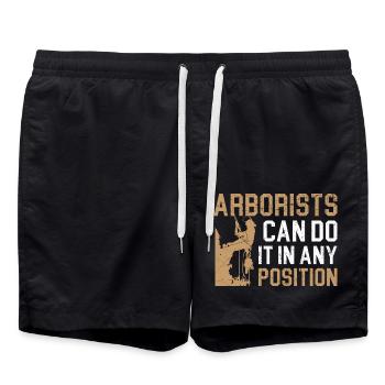 Baumpfleger können es in jeder Position tun Baumpf - Badeshorts - Schwarz - Vorne - AI Model Male 185 light (185cm)