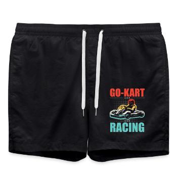 GoKart Racing Vintage - Badeshorts - Schwarz - Vorne - AI Model Male 185 light (185cm)