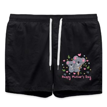 Animal Mom Kowala für Mütter - Badeshorts - Schwarz - Vorne - AI Model Male 185 light (185cm)
