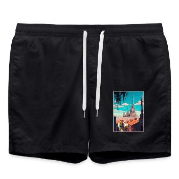 Guadalajara Dekoration Vintage Reiseposter WPA - Badeshorts - Schwarz - Vorne - AI Model Male 185 light (185cm)